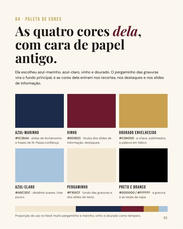 Página do guia: paleta de cores