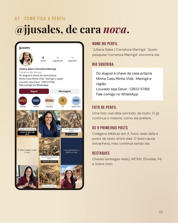 Página do guia: perfil pronto